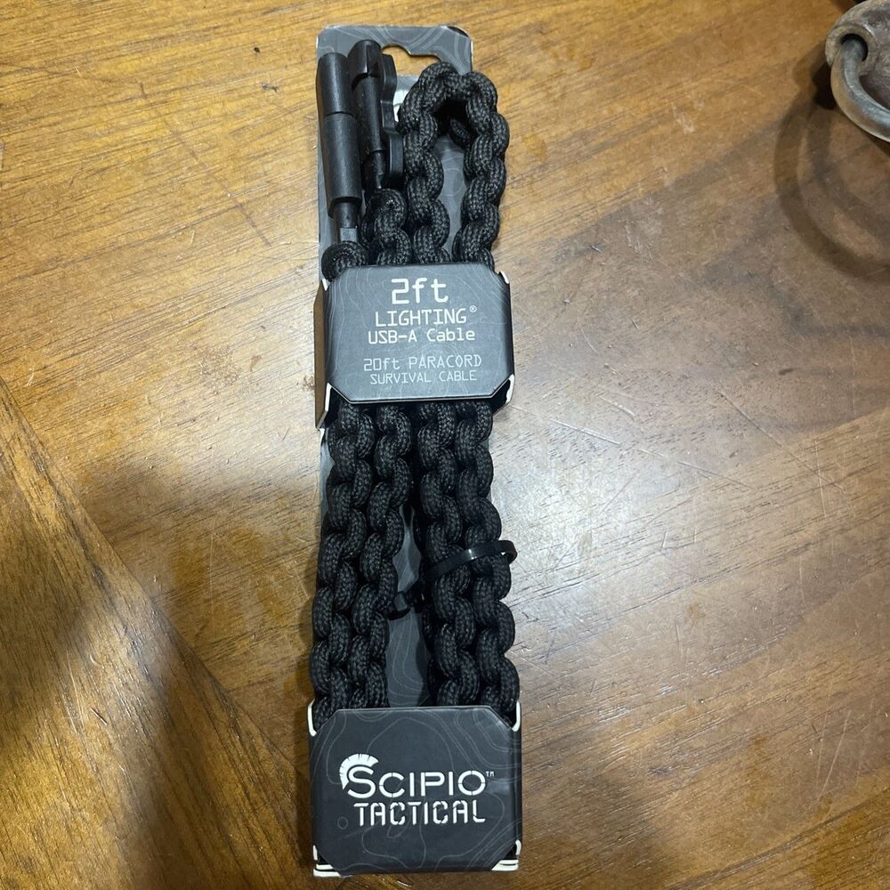Scipio STPARAMFI Apple Compatible Paracord Cable Tactical Charging Cable 2ft